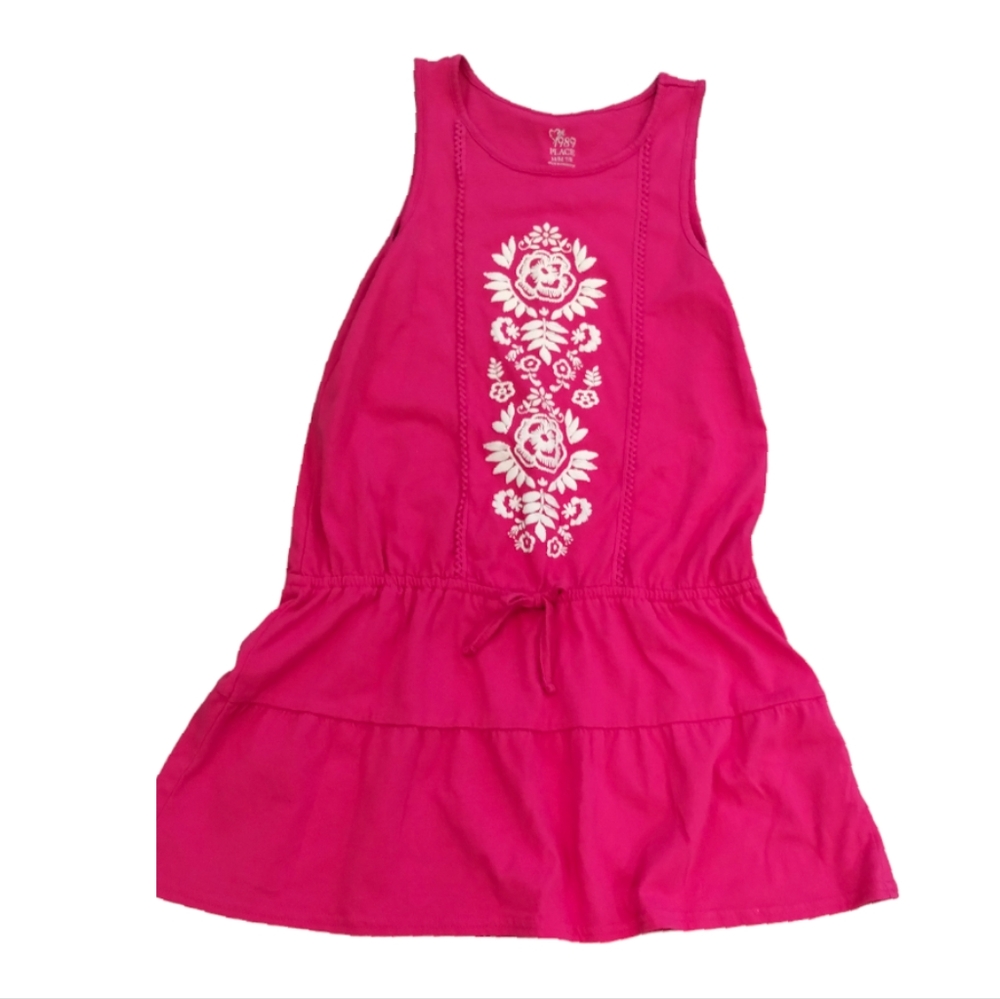 -1989 Place Girls M 7/8  PINK Floral DRESS Casual Tank Dress